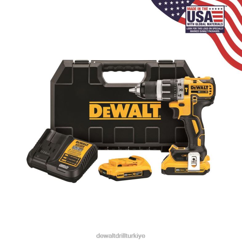 20 v max xr lityum iyon fırçasız kompakt darbeli matkap seti DEWALT R2068190 aletler