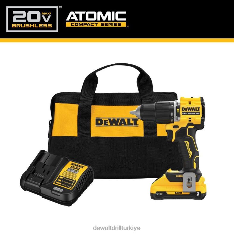 20v max 1/2in darbeli matkap atomik kompakt serisi akülü kit DEWALT R206851 aletler