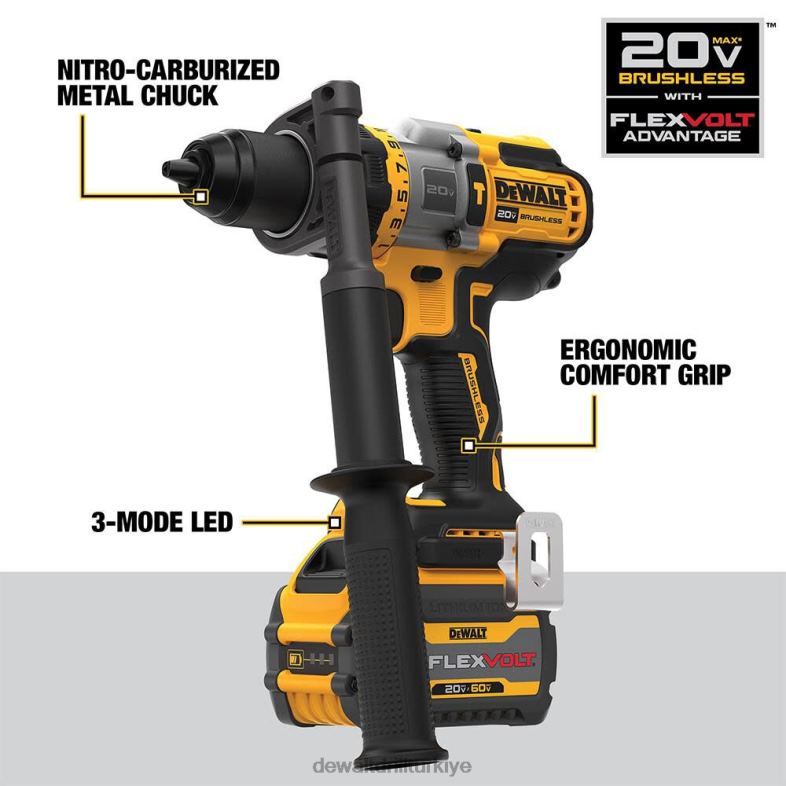 Flexv avantaj kitiyle 20v max 1/2 inç darbeli matkap/sürücü DEWALT R2068179 aletler