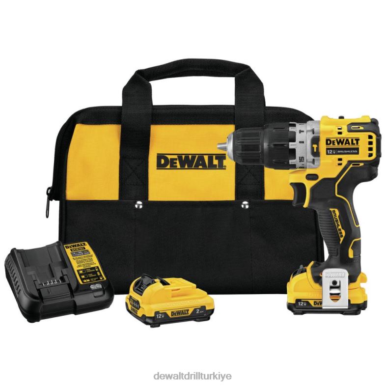 xtreme 12v max fırçasız 3/8 inç akülü darbeli matkap seti DEWALT R206898 aletler