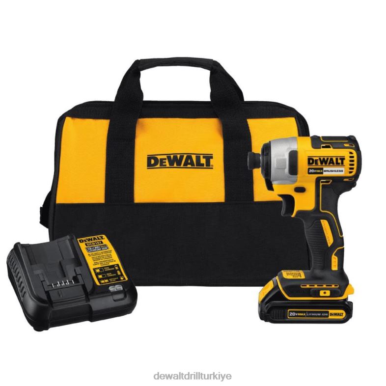 20 v max 1/4 inç fırçasız darbeli sürücü kiti DEWALT R206825 aletler