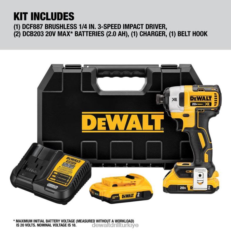 20 v max xr fırçasız 1/4 inç 3 vitesli darbeli vidalama makinesi DEWALT R206891 aletler