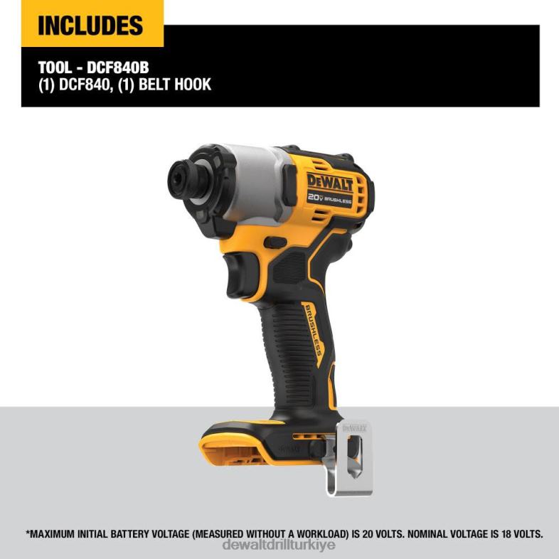 20v maksimum darbeli vidalama makinesi 1/4 inç fırçasız kablosuz (çıplak alet) DEWALT R2068147 aletler