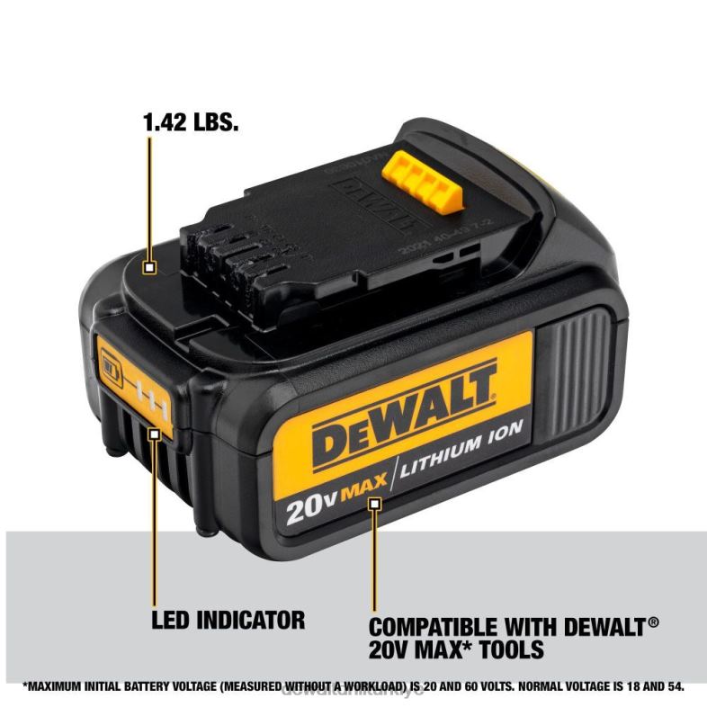 20v max fırçasız atomik kompakt 1/4 inç darbeli sürücü, 3ah pil 4'lü paket DEWALT R2068155 aletler