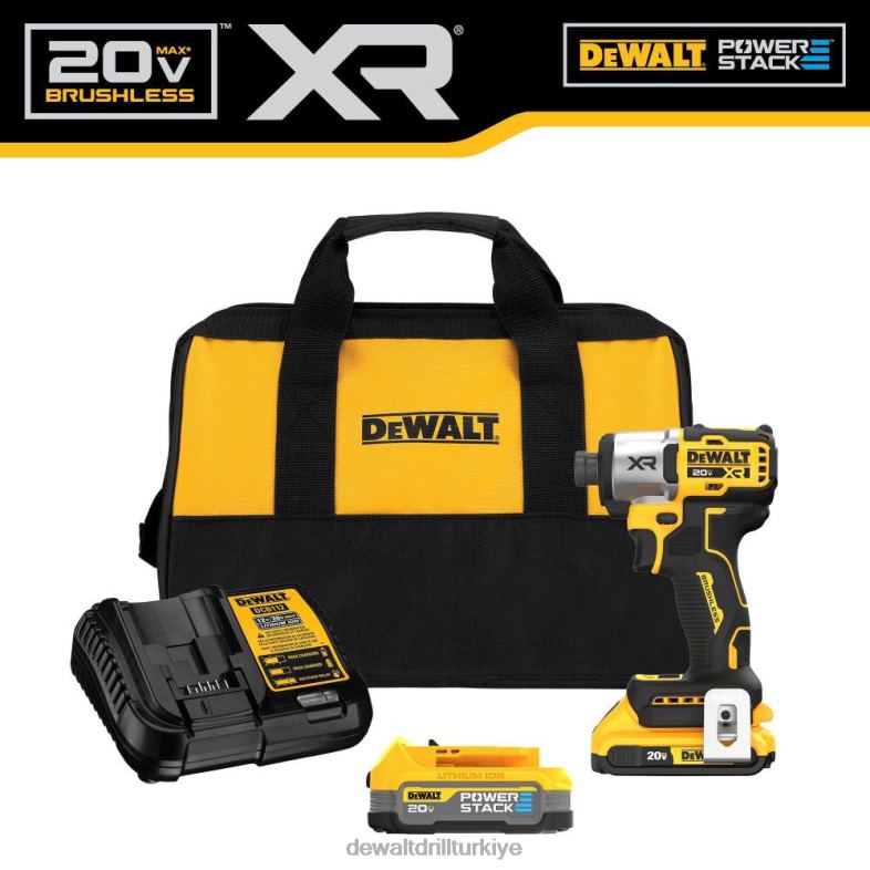 20v max xr 1/4in darbeli sürücü kiti DEWALT R20687 aletler