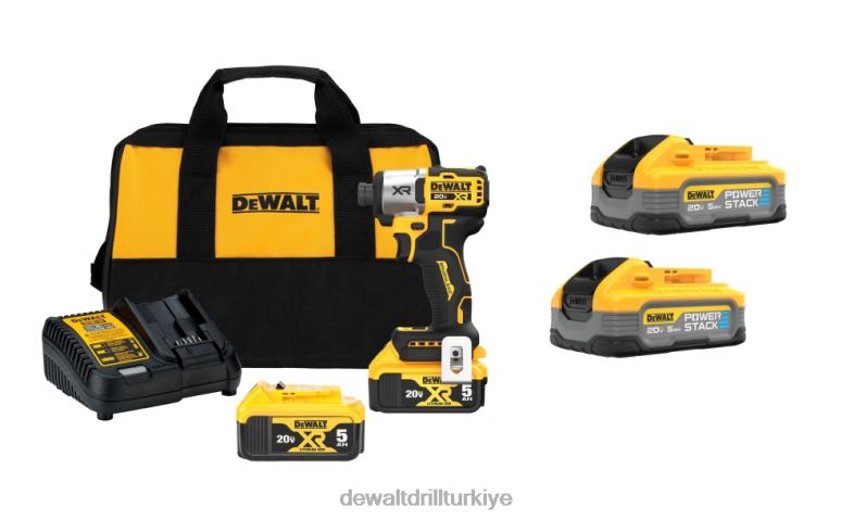 20v max xr 3 vitesli darbeli sürücü kiti, 20v güç yığını 5ah pil 2'li paket DEWALT R20688 aletler