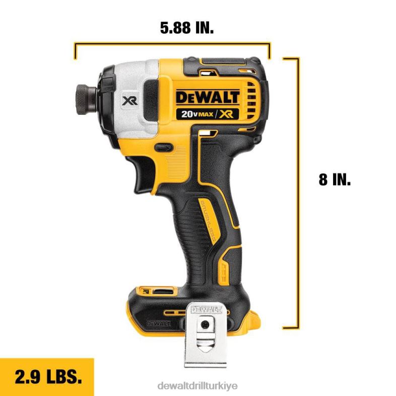 20v max xr fırçasız 1/4 inç 3 vitesli darbeli vidalama makinesi (çıplak alet) DEWALT R206847 aletler