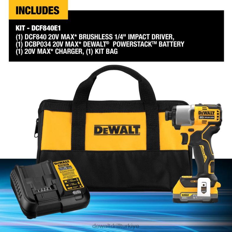 Powerstack pilli 20v maksimum darbeli sürücü kiti DEWALT R2068124 aletler