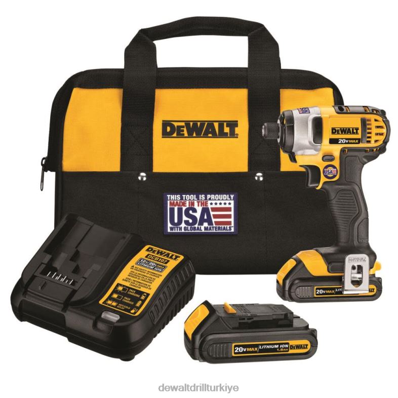 dcf885c2 20v maksimum lityum iyon 1/4 inç darbeli sürücü kiti (1,5ah) (dcf885c2) DEWALT R2068196 aletler