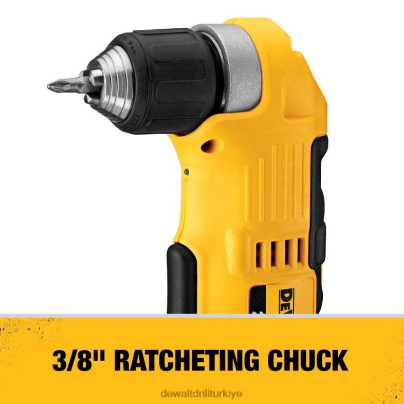 Başlangıç ​​kiti paketiyle birlikte 20v maksimum 3/8 inç dik açılı matkap/sürücü DEWALT R2068163 aletler