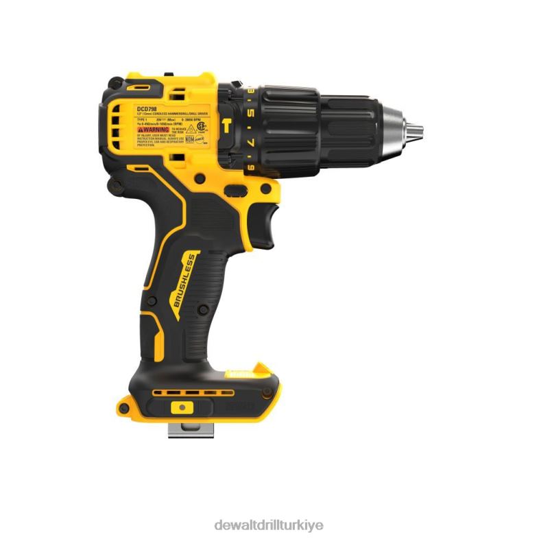 20v maksimum fırçasız akülü 1/2 inç darbeli matkap (çıplak alet) DEWALT R206899 aletler