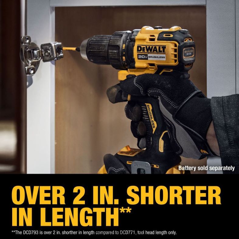 20v maksimum fırçasız akülü 1/2 inç matkap/tornavida (çıplak alet) DEWALT R206867 aletler