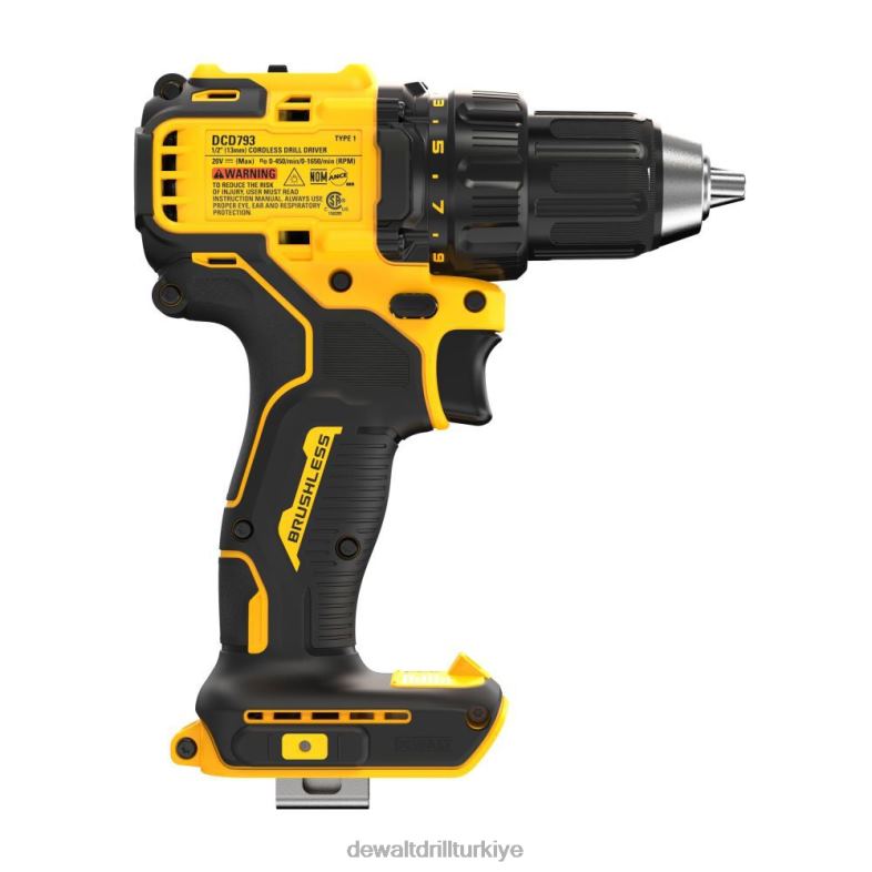 20v maksimum fırçasız akülü 1/2 inç matkap/tornavida (çıplak alet) DEWALT R206867 aletler