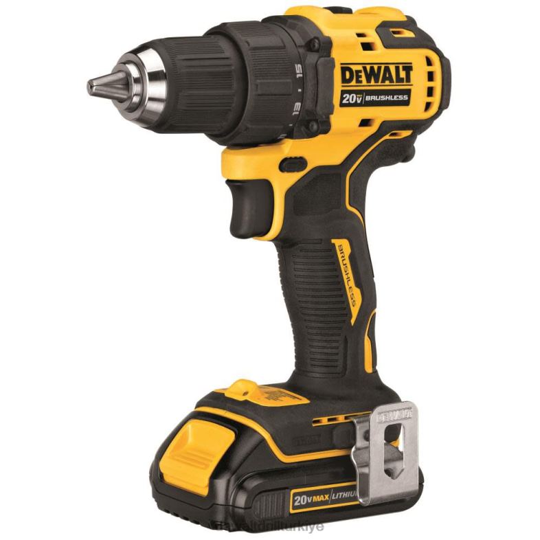 20v maksimum fırçasız kompakt 1/2 inç matkap/sürücü kiti (2 pil) DEWALT R206833 aletler