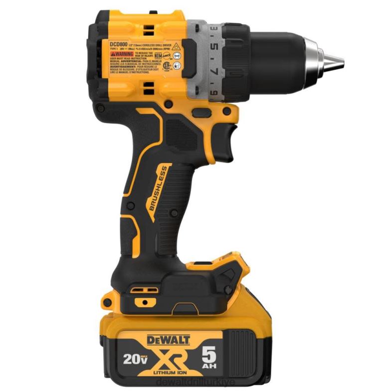20v max xr fırçasız kablosuz 1/2 inç matkap/sürücü kiti DEWALT R206838 aletler