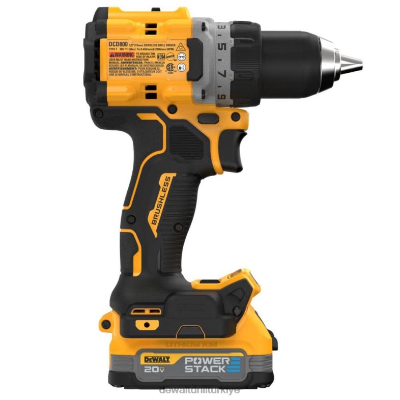 20v max xr fırçasız kablosuz 1/2 inç matkap/sürücü kiti DEWALT R206856 aletler