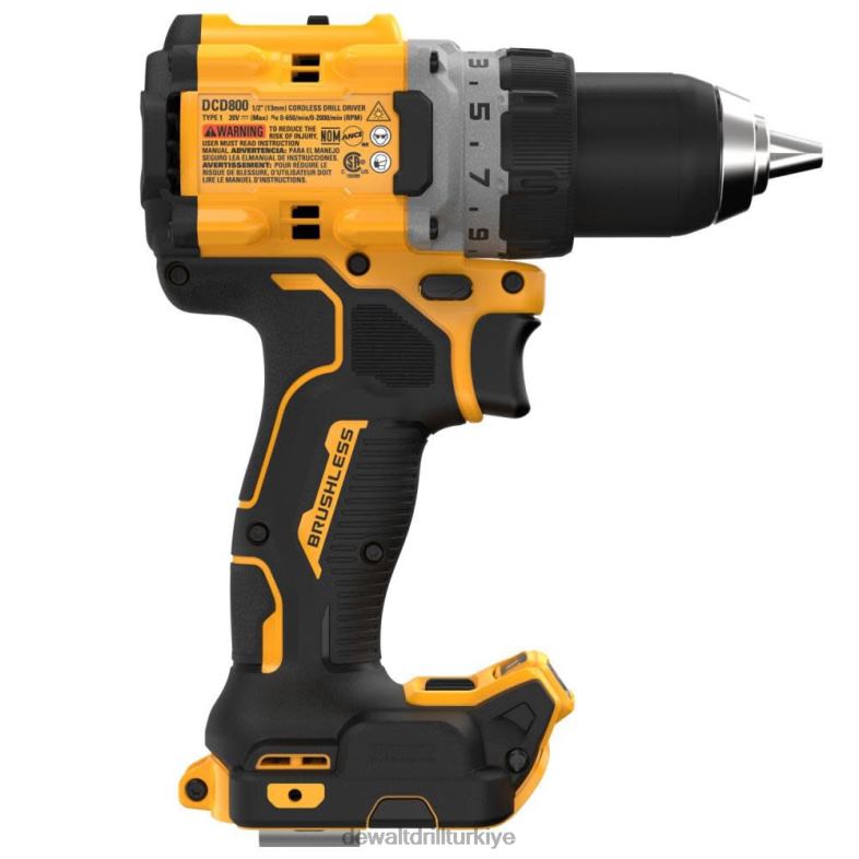 20v max xr fırçasız kablosuz 1/2 inç matkap/tornavida (çıplak alet) DEWALT R20686 aletler