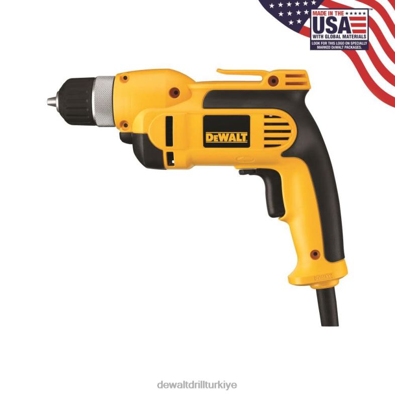 3/8 inç (10 mm) vsr kabzalı matkap seti, anahtarsız mandrene sahip DEWALT R2068148 aletler