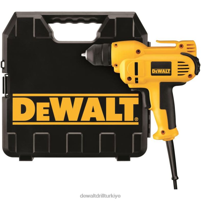 8 amp 3/8 inç anahtarsız kablolu matkaplar, çantayla birlikte DEWALT R2068149 aletler