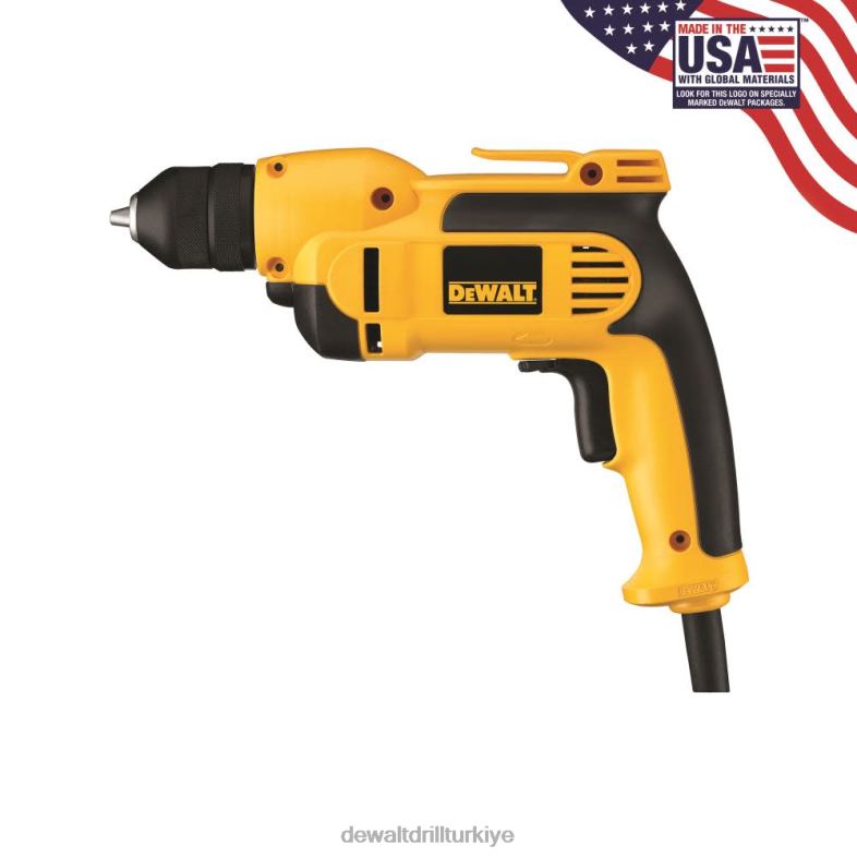 Anahtarsız mandrene sahip 3/8 inç (10 mm) vsr kabzalı matkap DEWALT R2068115 aletler
