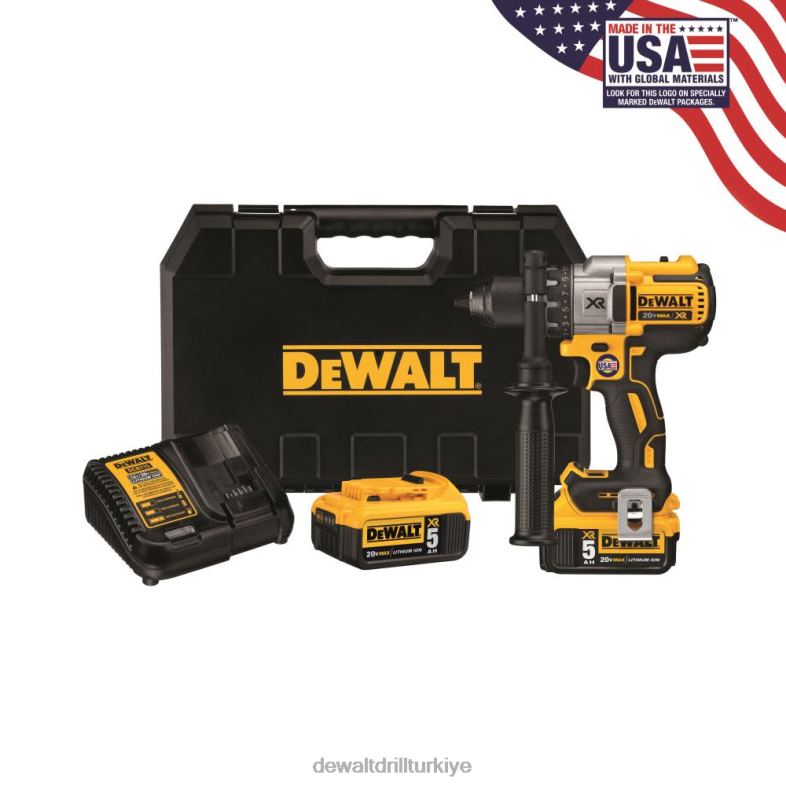 dcd991p2 - 20v max xr lityum iyon fırçasız 3 vitesli matkap/sürücü kiti DEWALT R206864 aletler