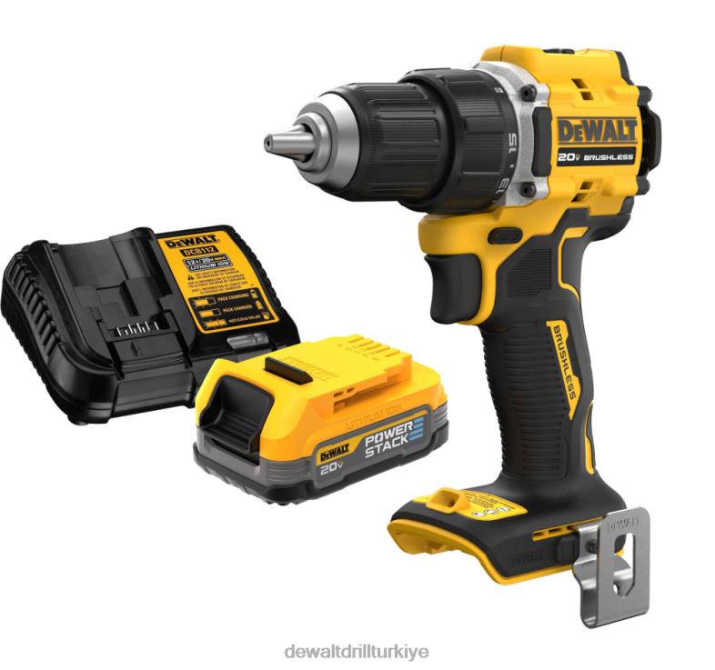 powerstack 20v maksimum pil ve şarj kiti paketi ile atomik kompakt matkap sürücüsü DEWALT R2068160 aletler